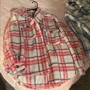 Miami Red and White Plaid Shacket